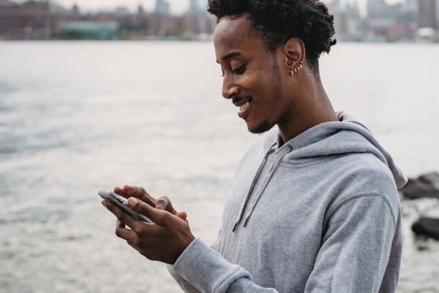 man with smartphone